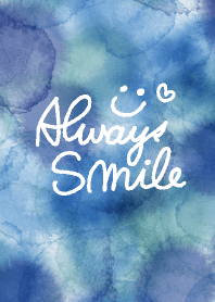 Always Smile-Watercolor Deep blue-