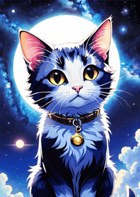 Night Moon Star Cat 1BF026