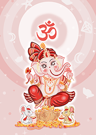 พระพิฆเนศ สีแดง-มูเตลู ร่ำรวย