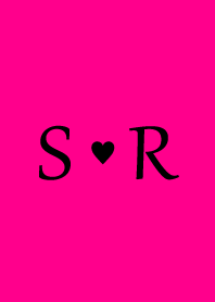 Initial "S & R" Vivid pink & black.