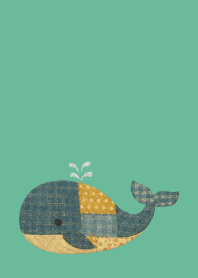 Whale's Outing on blue green