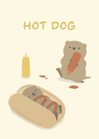Tata with hot dog.