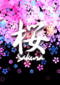 Black and pink cherry blossoms