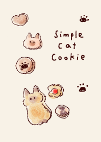 simple Cat cookie beige.