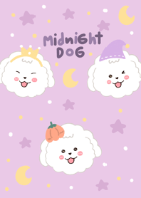 Dog midnight cute purple minimal