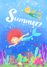 Summer of Mermaid with Frizzy Hair
