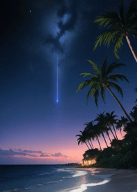夕陽海邊 椰子樹 t1Vx5