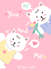You and me couple pink cute