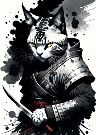 Ink wash cat samurai 7dbb77