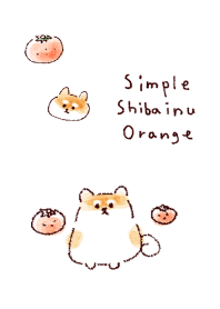 simple Orange Shiba Inu white blue.
