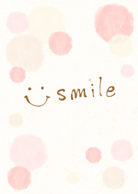 Smile-Adult watercolor Polka dot pink2-