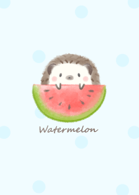 Hedgehog and Watermelon -blue- dot
