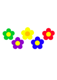 5 cute flowers/white