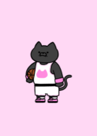 Basketball black cat.(pastel09)