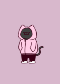 Hoodie black cat.(dusty colors2-09)