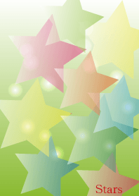 Pastel-stars in light-green guradation
