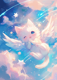 夢幻星空の翅膀白貓❤️