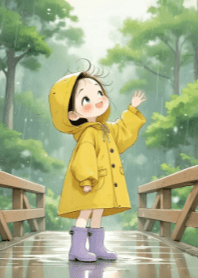 Cute Girl on Rainy Day V.4