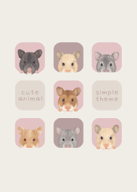 ANIMALS - Golden hamster - PINK GRAY