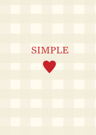 SIMPLE HEART -red check-