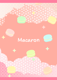 かわいいマカロンと雲の着せかえ ピンク色