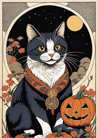 Night Moon Star Cat 7cA847