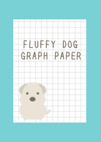 FLUFFY DOG GRAPH PAPER/MINT GREEN