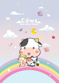 Cows Rainbow Star Pastel