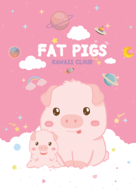หมูอ้วน สายไหม สีชมพูเลดี้