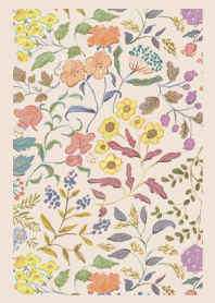 flower garden -pink beige- 2