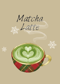 Matcha Latte, Christmas, Tartan, Winter