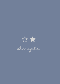 Cursive & 2 stars /gray blue WH