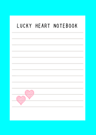 LUCKY HEART NOTEBOOK-NEON BLUE-BLACK