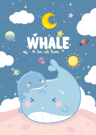 Whale Kawaii Galaxy Pacific Blue