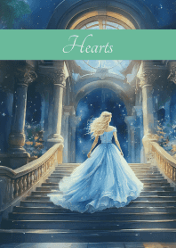 blue dress girl on blue green