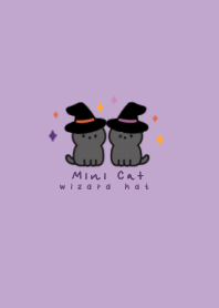 Mini Black Cat Halloween Purple