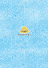 Straw hat(Polka dot background)