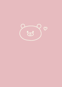 Dull pink bear Milk white
