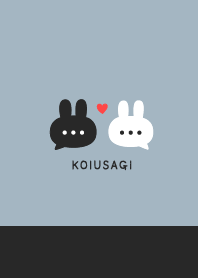 Pair Rabbet&Heart / Black & Blue Beige