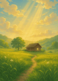 Golden Meadow Cottage Morning