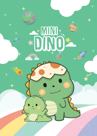 เจ้าไดโน ท้องฟ้าสายรุ้ง สีเขียวพาสเทล