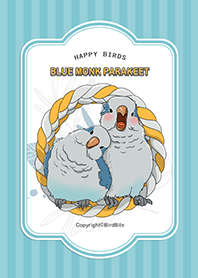 Happy Blue Monk Parakeet's Day