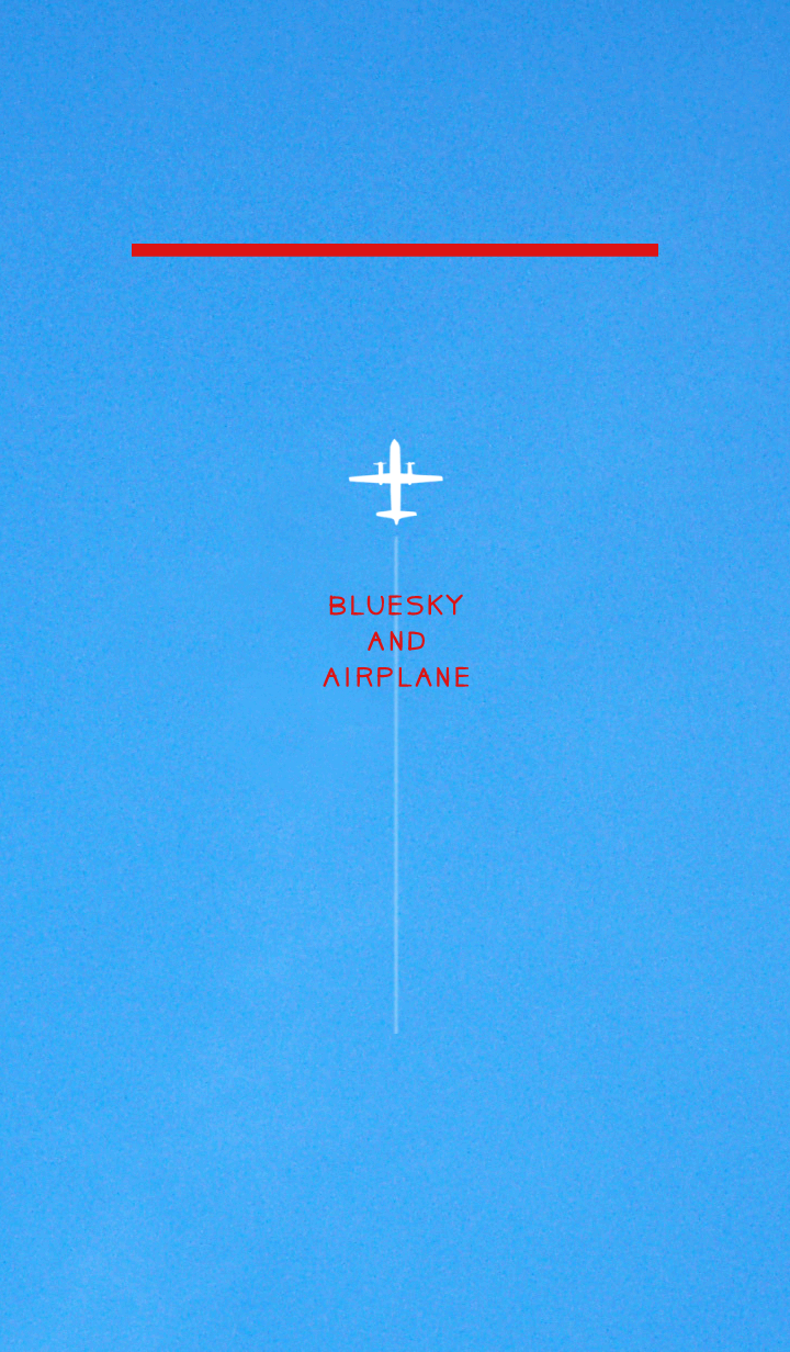 Blue Sky and White Airplane.