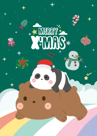 Merry Christmas SkyRainbow MidnightGreen