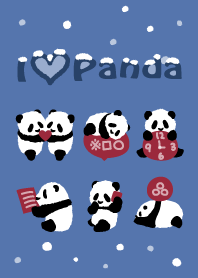 仔パンダと雪だるま