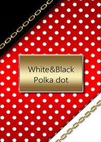 White&Black red color polka dot