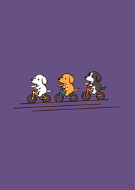 A puppy riding a bicycle-Dark purple