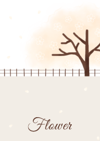 Flower 007-2 Cherry blossoms/Light Brown