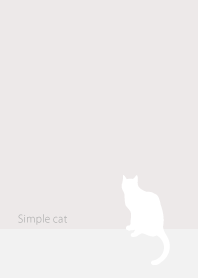 Simple ネコ　白×グレー