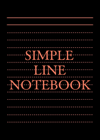 SIMPLE VERMILION LINE NOTEBOOK/BLACK